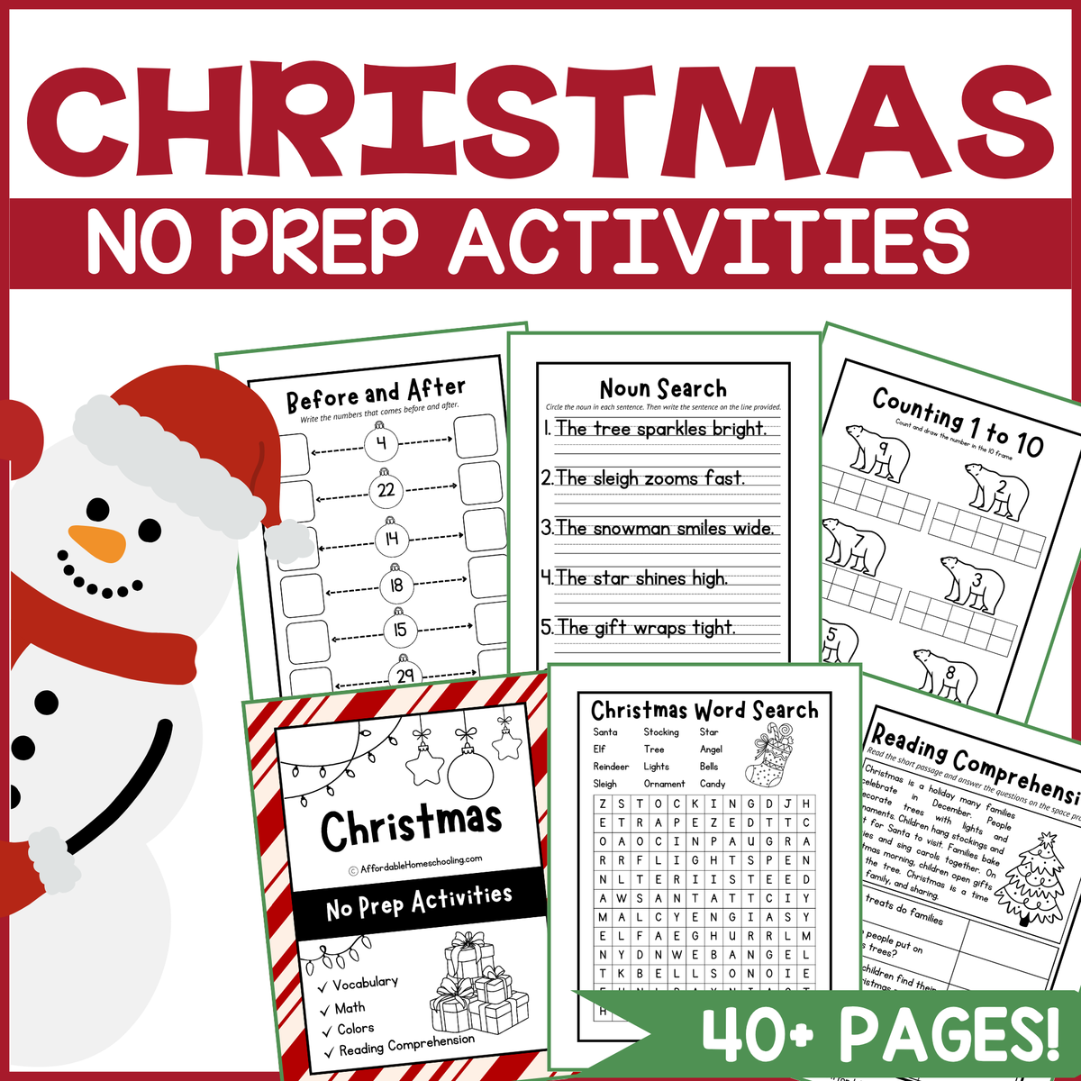 Christmas No Prep Activities