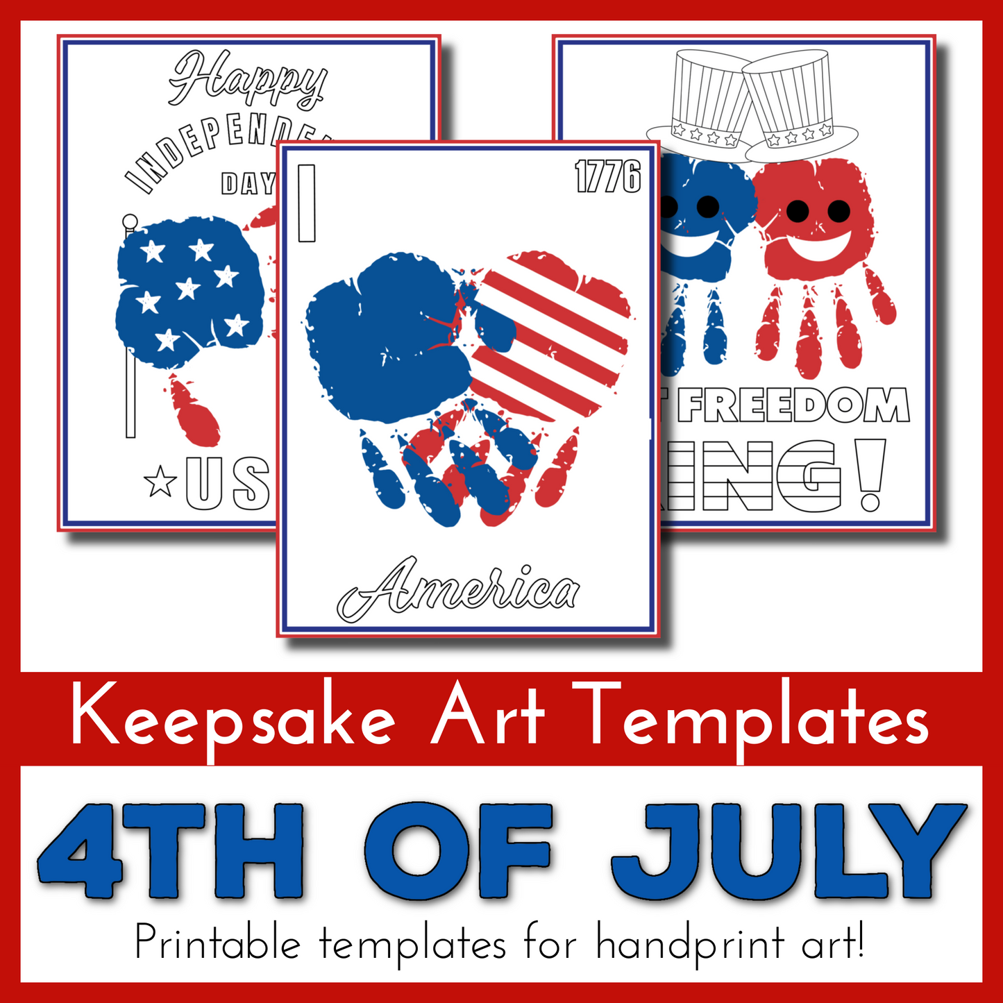 4th of July Handprint Art