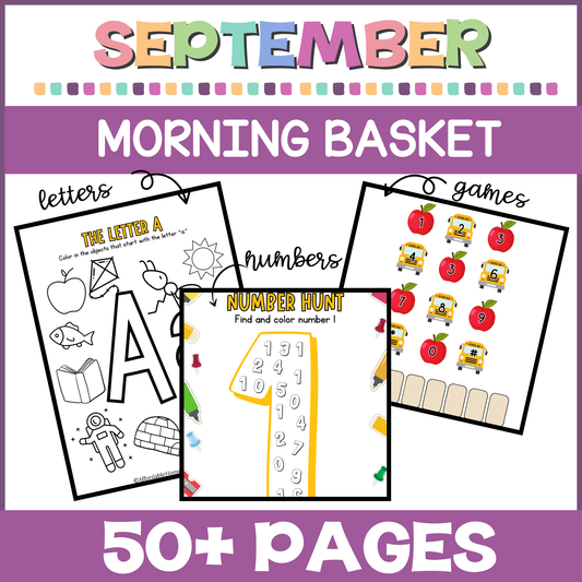 September Morning Menu Preschool Printable Activity Pack